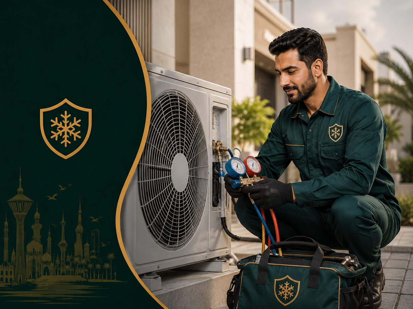 تعبئة فريون مكيفات وفحص ضعف التبريد